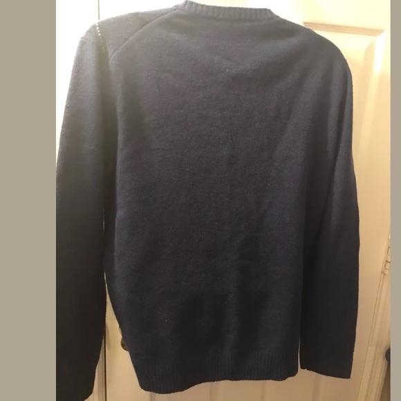 J. CREW Argyle LambsWool Sweater VNeck Blue Gray - Picture 4 of 8